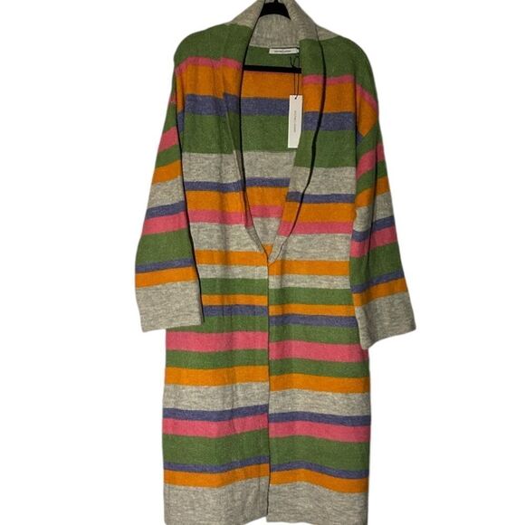 Stitches & Stripes Revolve Multicolor Striped Long Cardigan Sweater NEW - Picture 2 of 10